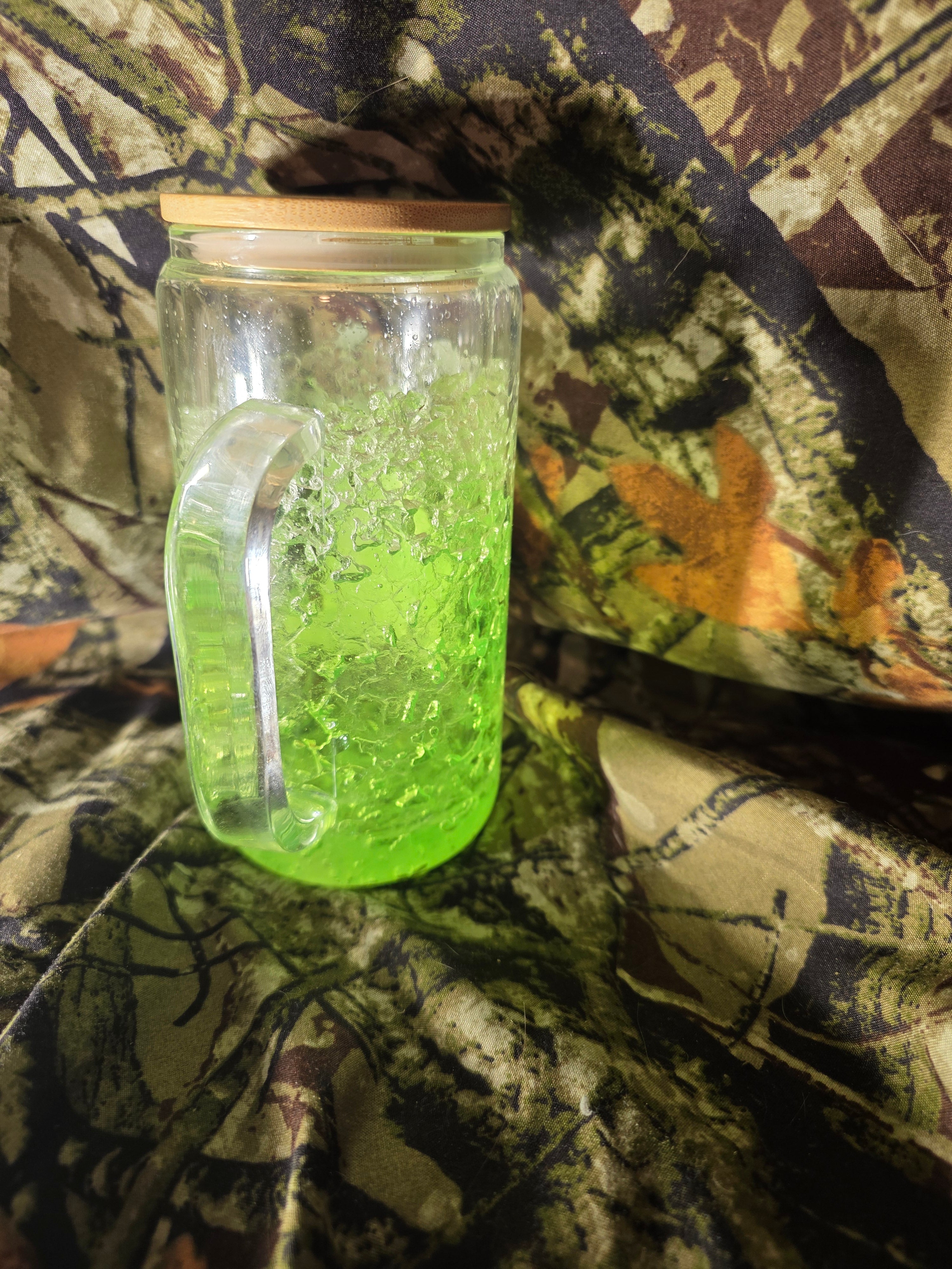 Spooky bug juice 16 oz Snow Globe Glass Mug with Handle