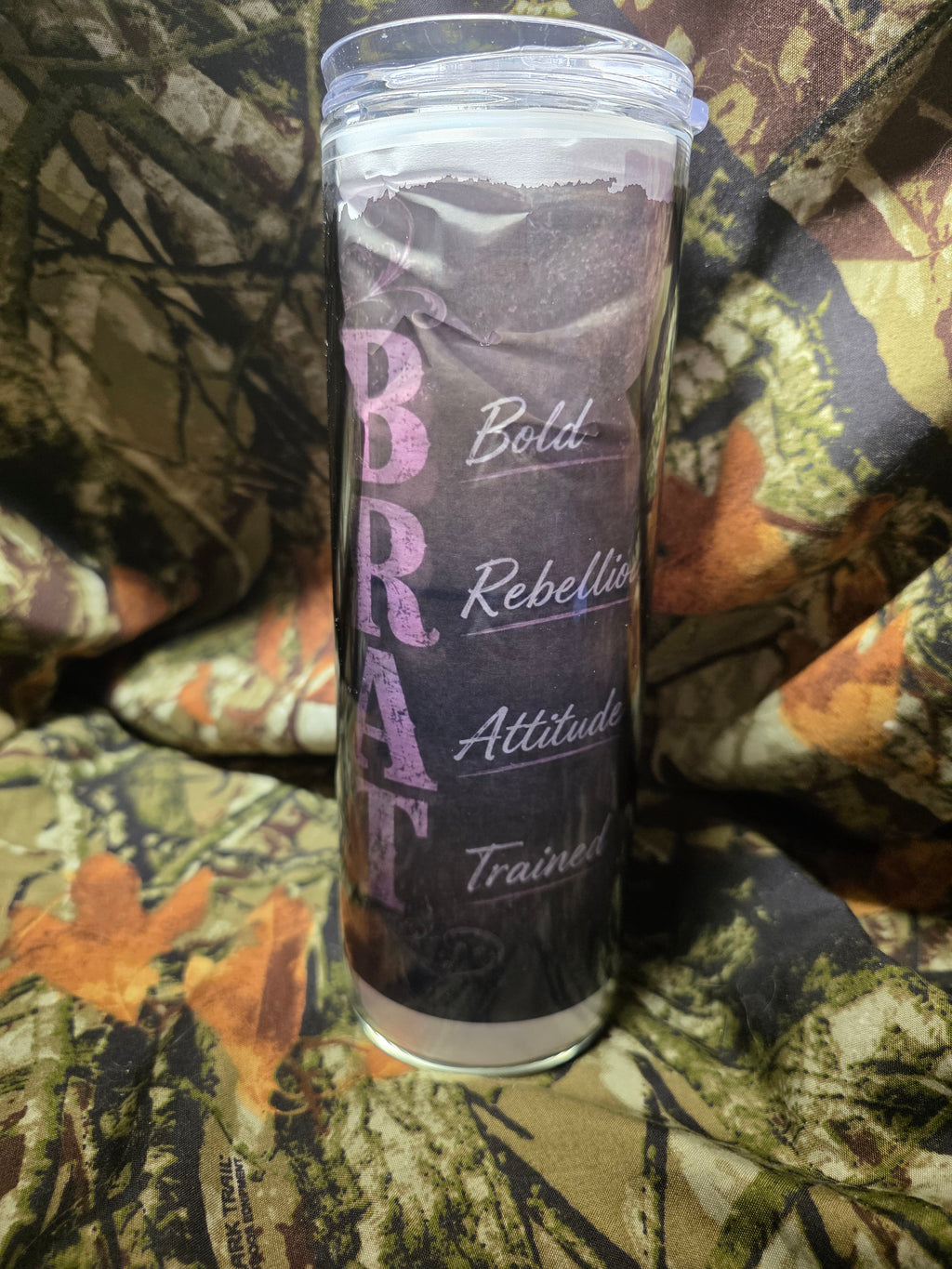 BRAT 20 oz Glass Tumbler with Lid & Straw