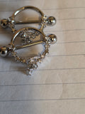 Heart Nipple Ring Collection – Crystal & Pink Heart Designs