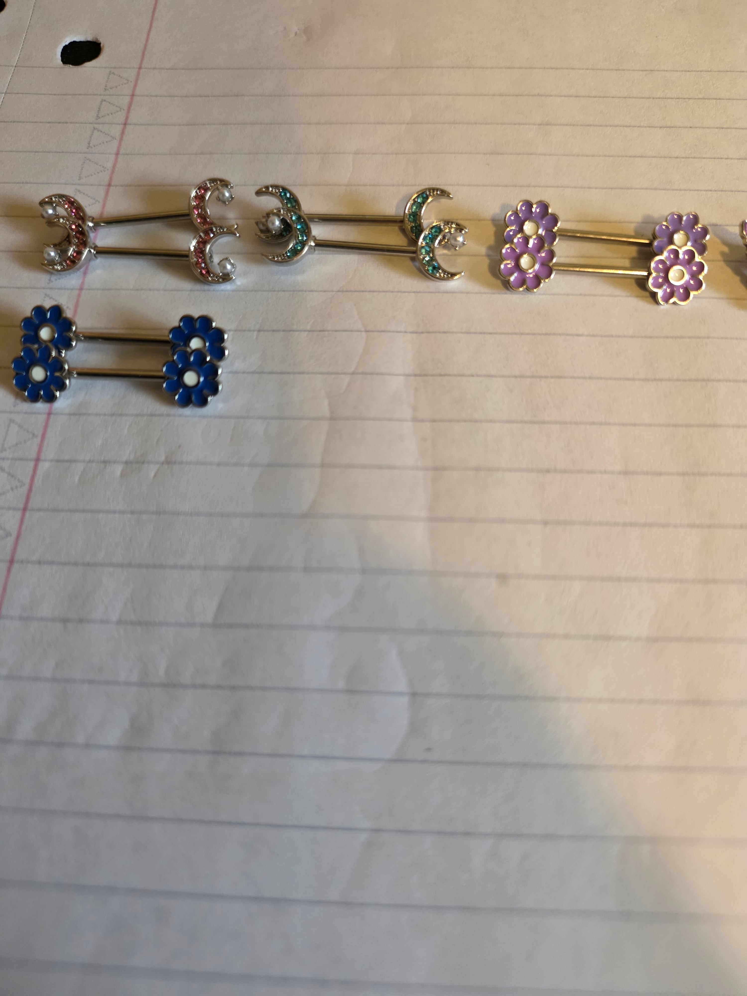 Surgical Steel Decorative Nipple Barbells – Floral & Butterfly Designs