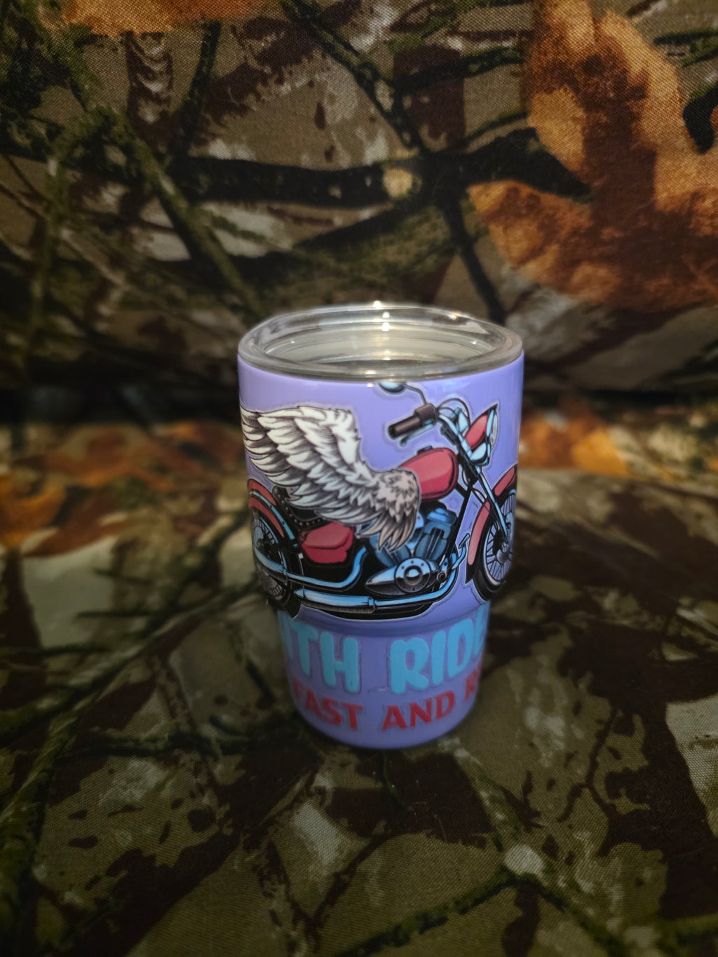 Purple Biker Mini Tumbler – Ride Fast Ride Free