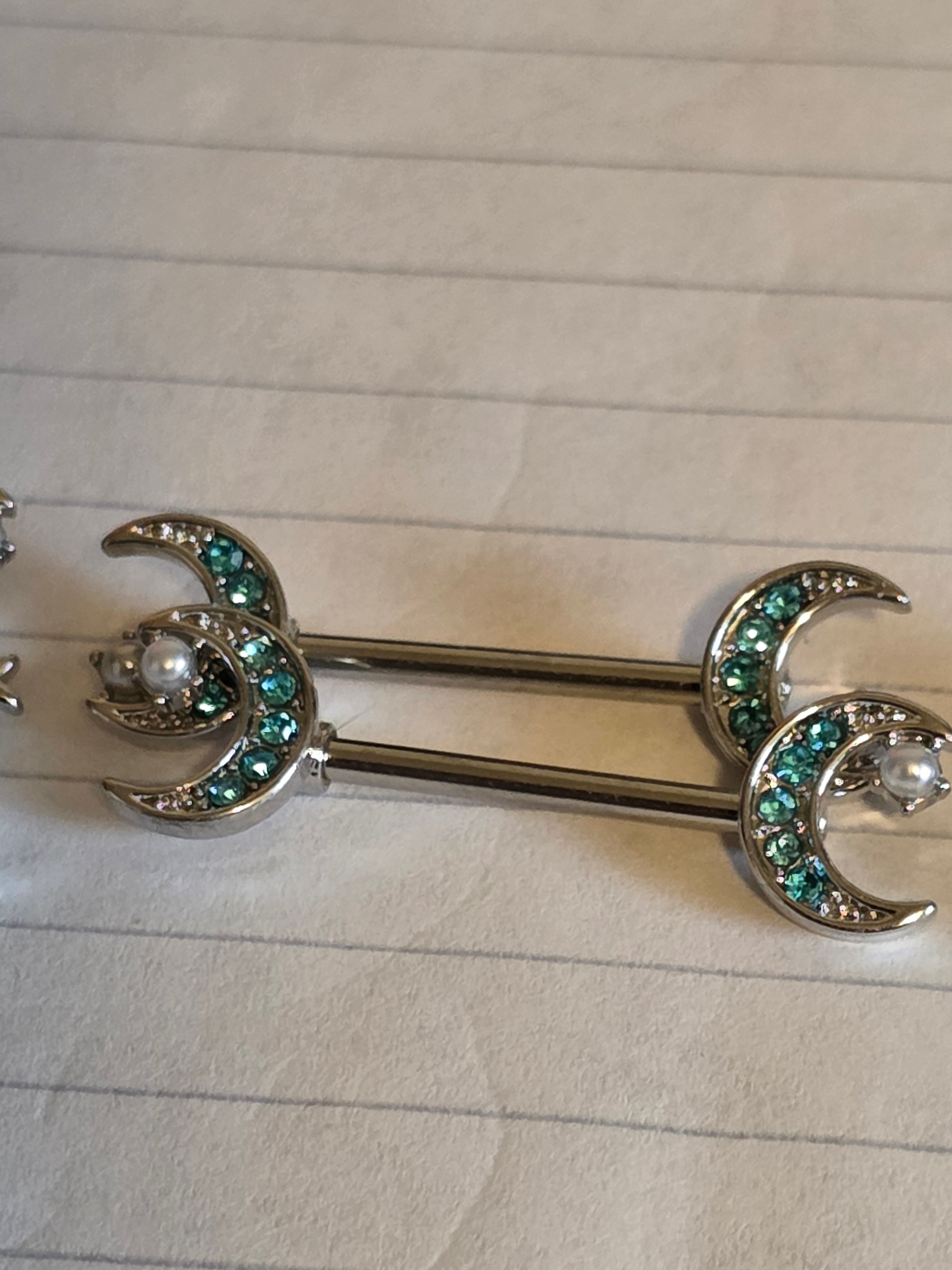 Surgical Steel Decorative Nipple Barbells – Floral & Butterfly Designs