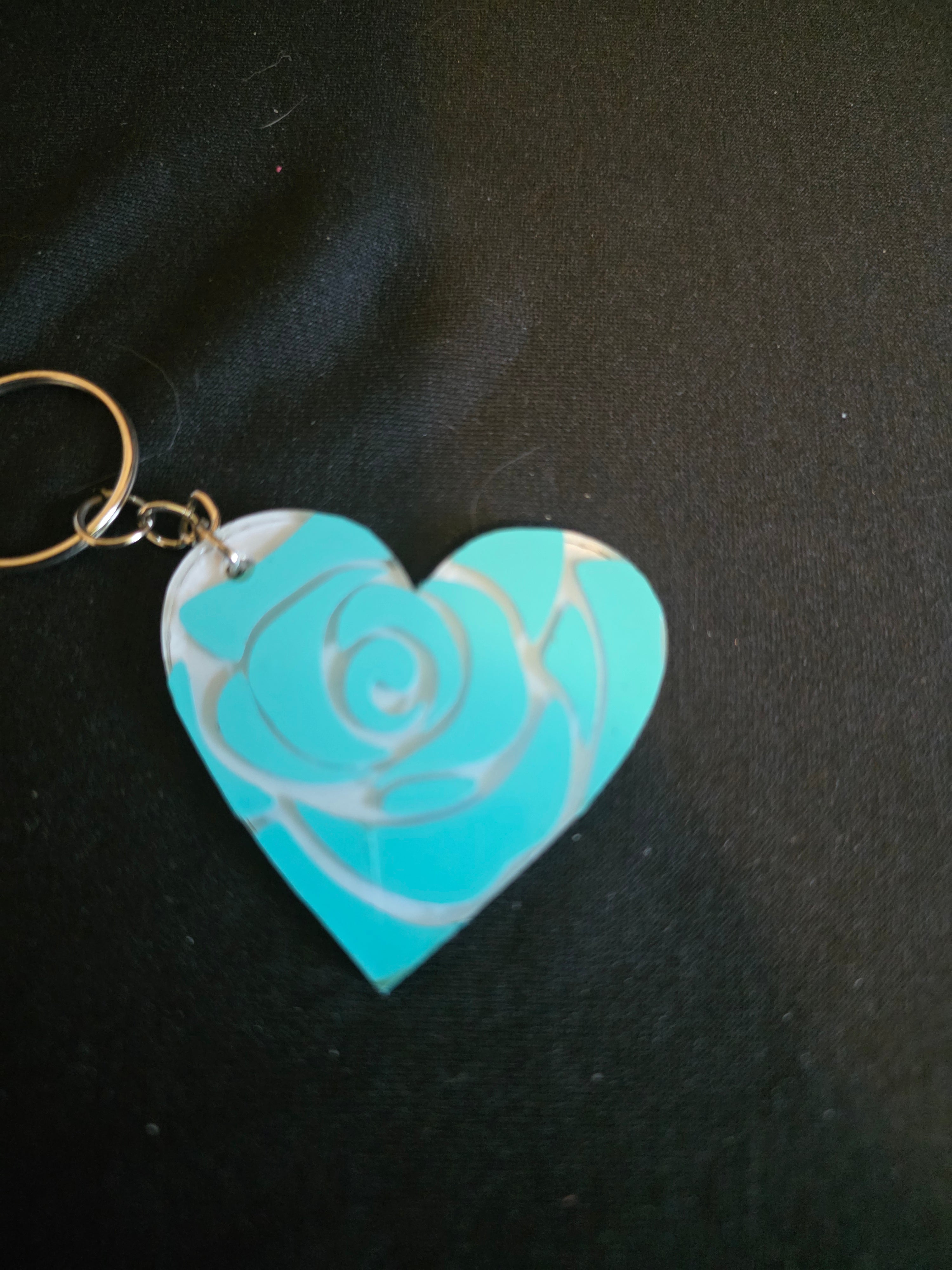 Handmade Heart Acrylic Keychains – Multiple Designs Available