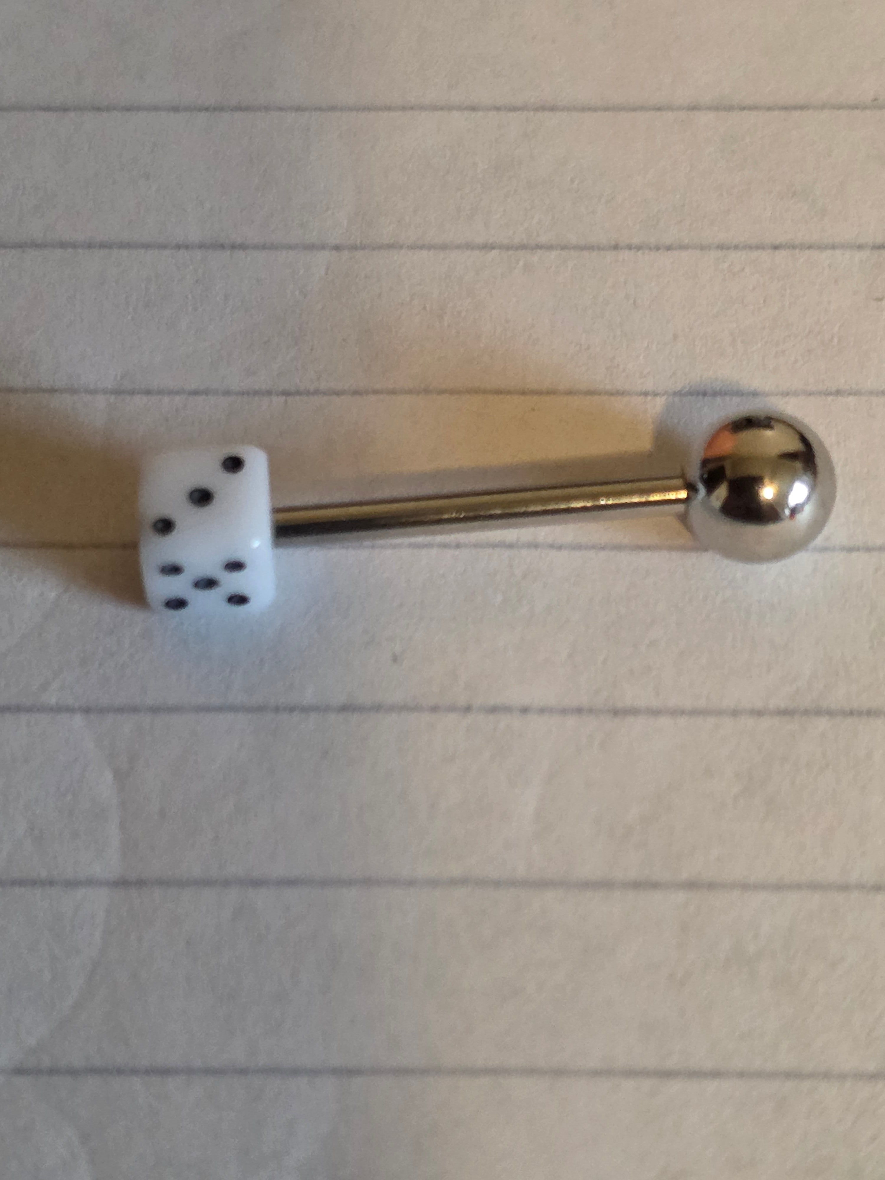 Dice Tongue Ring - Surgical Steel