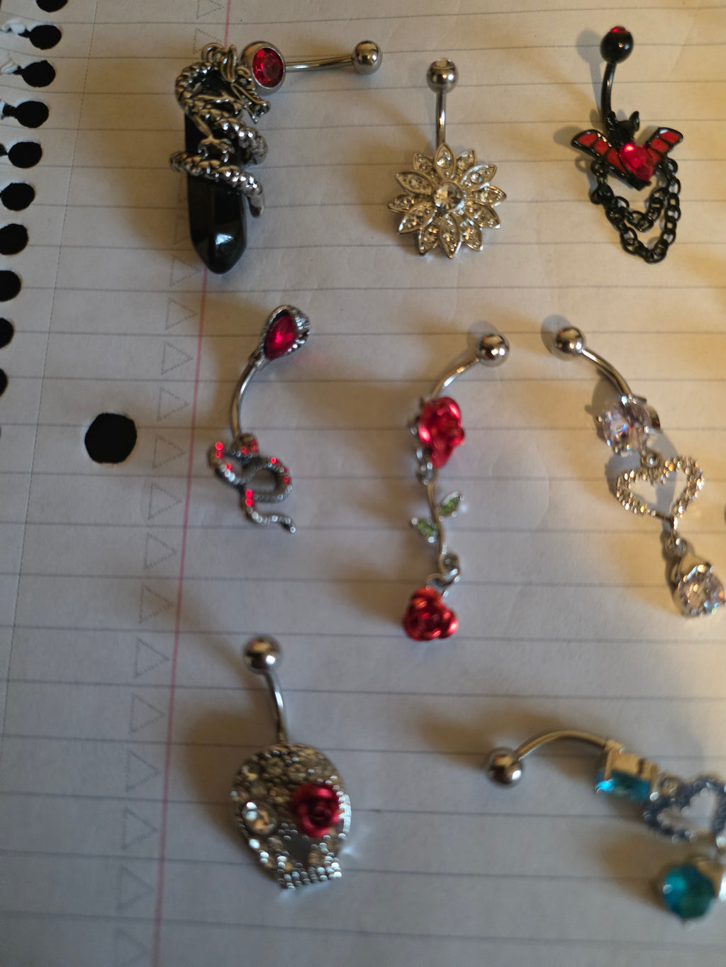 Dangle Belly Ring Collection – Hearts, Roses, Gems & Specialty Designs