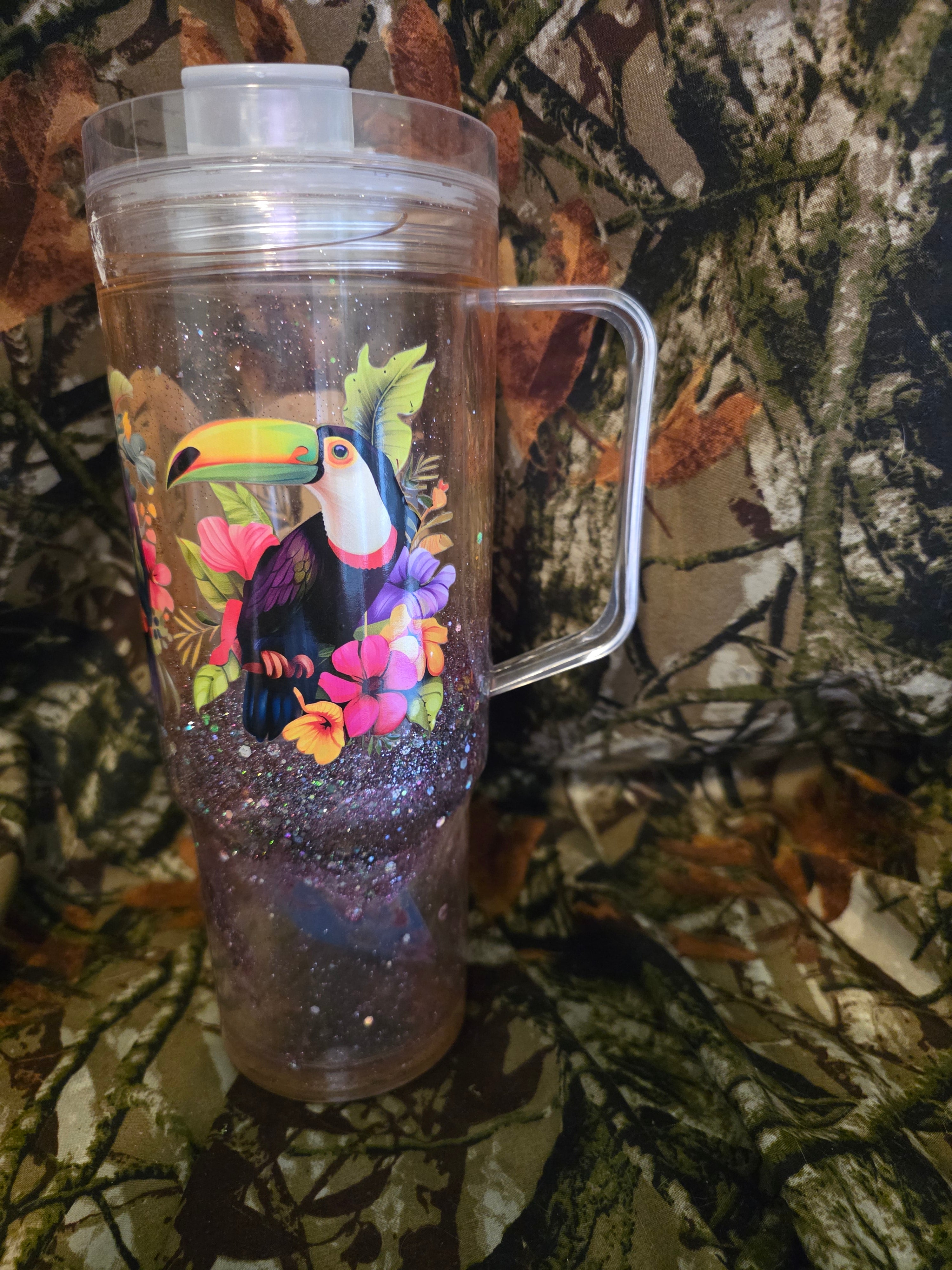 Tropical Toucan 40 oz Snow Globe Tumbler