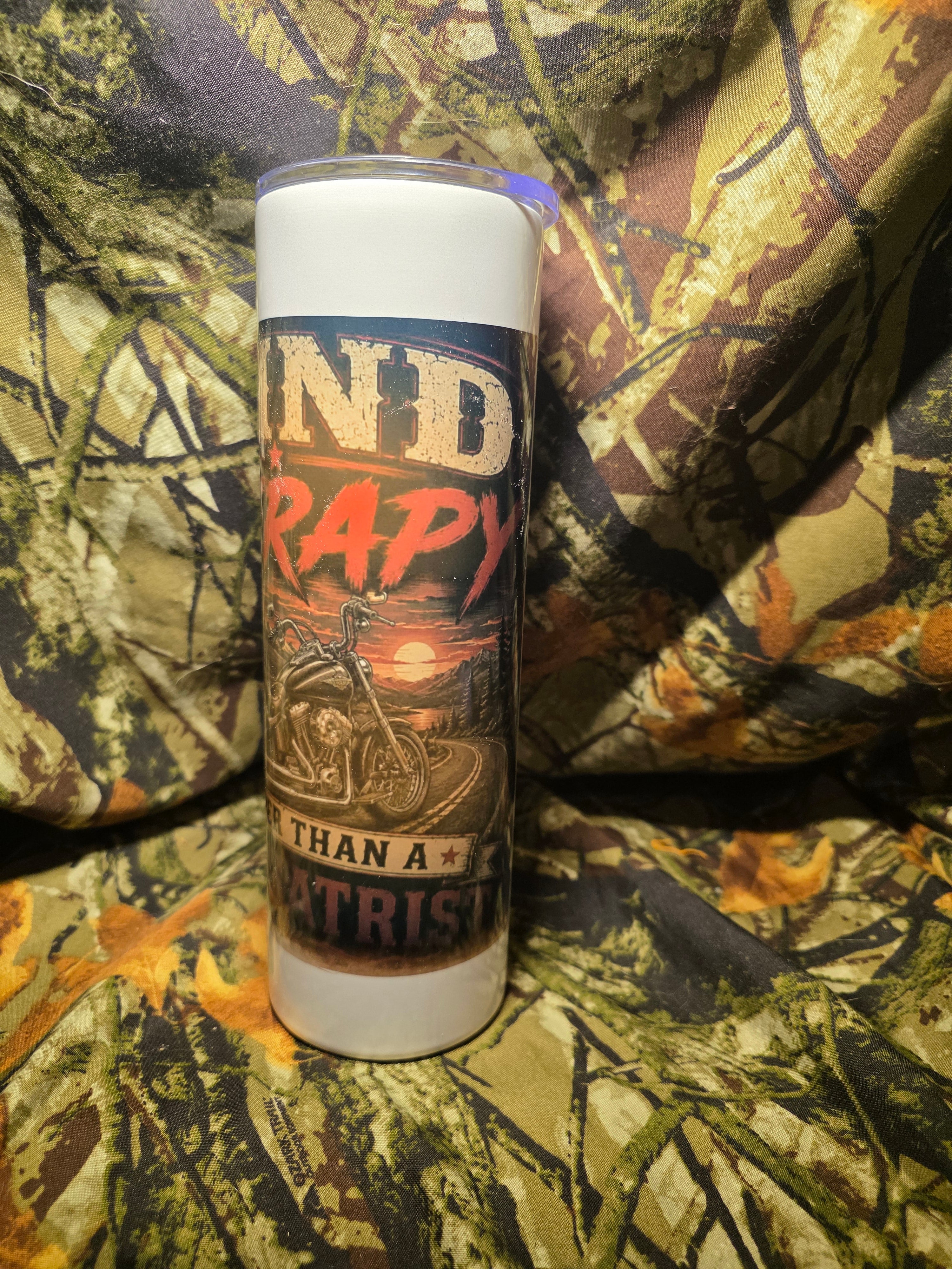 I'd Rather Be Riding – Motorcycle 30 oz Skinny Tumbler with Lid and Straw