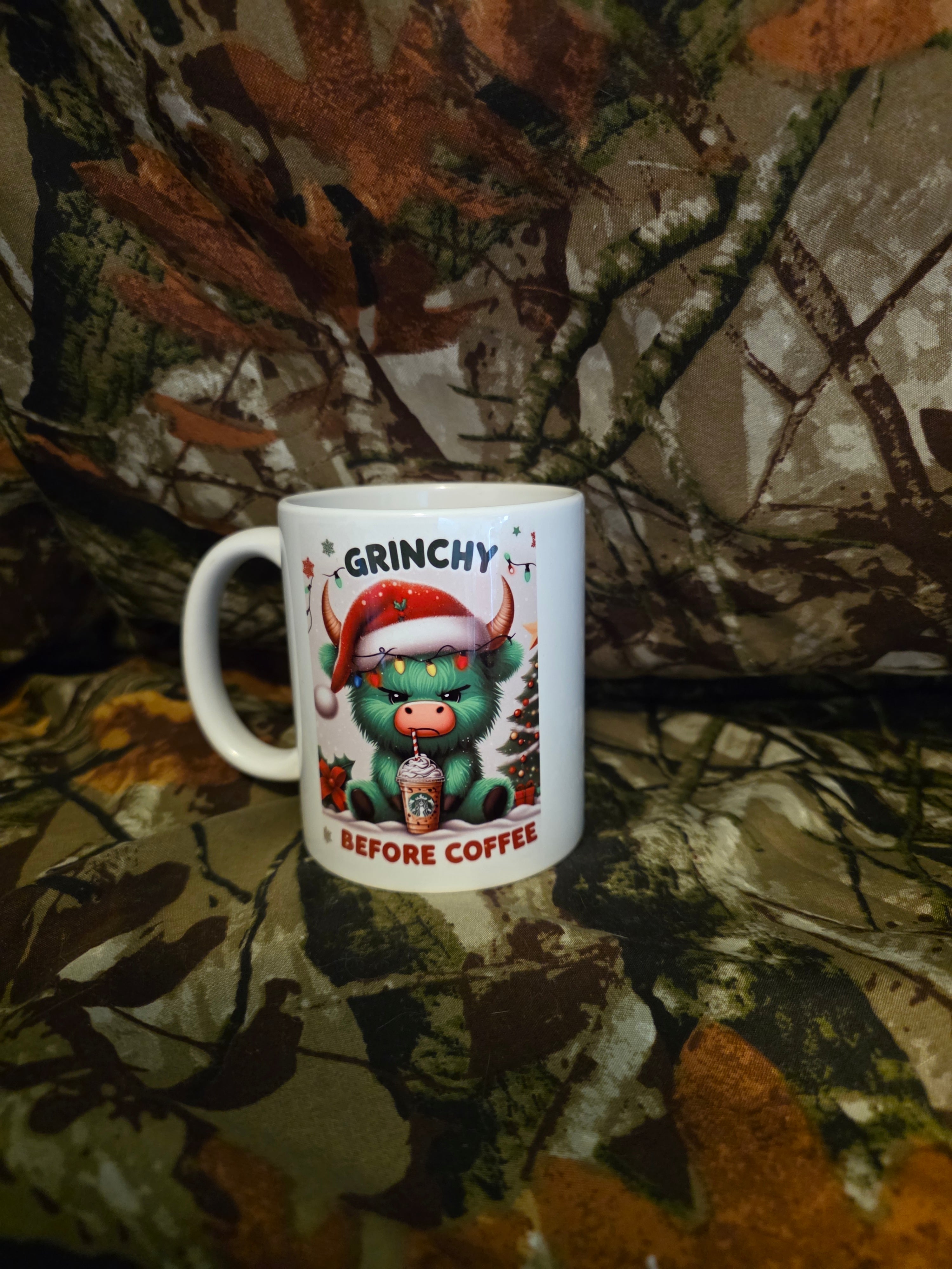 Grinchy Before Coffee Christmas Mug