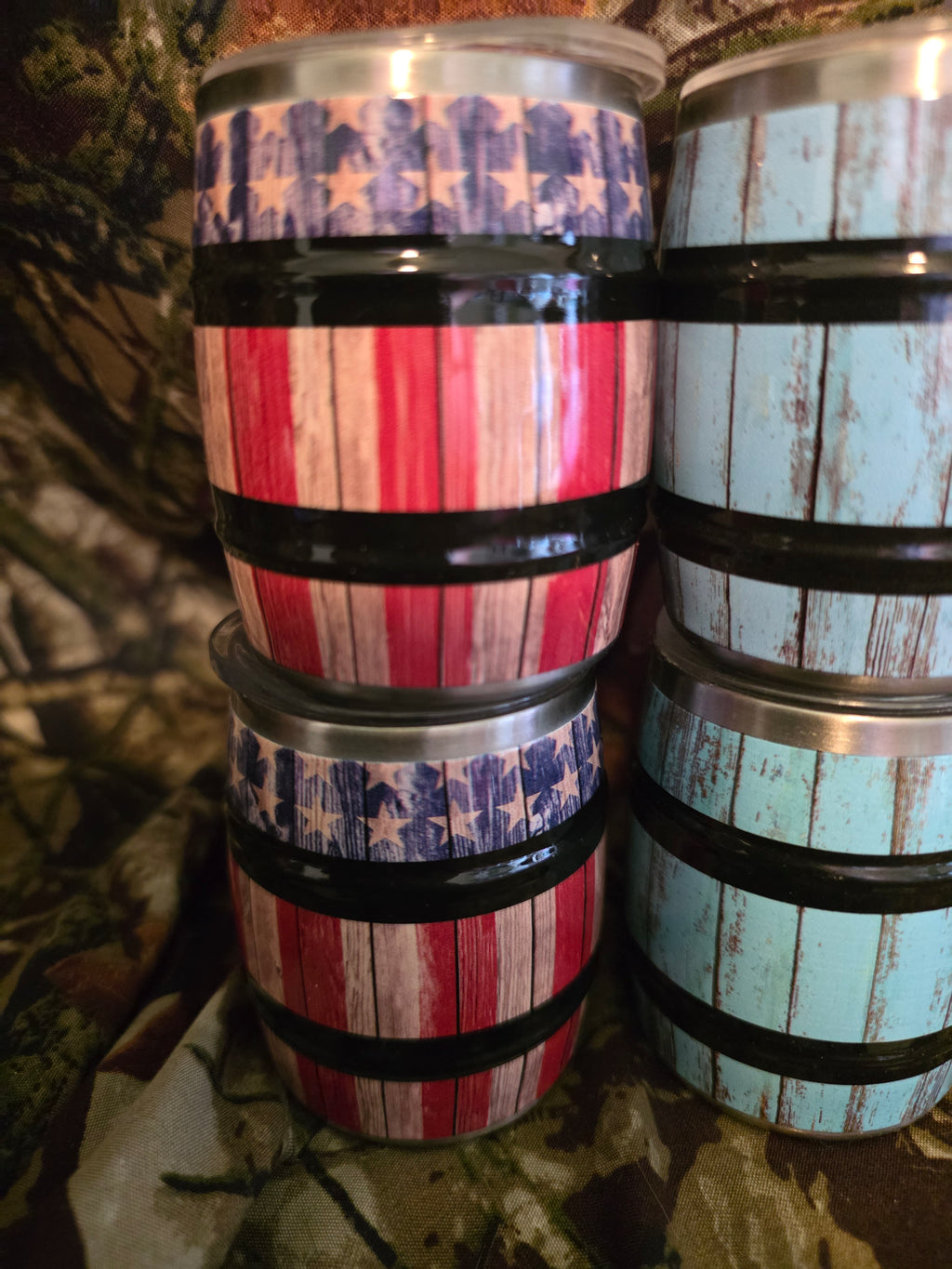 Rustic Barrel Style Stainless Steel Tumblers – Choose Your Design
