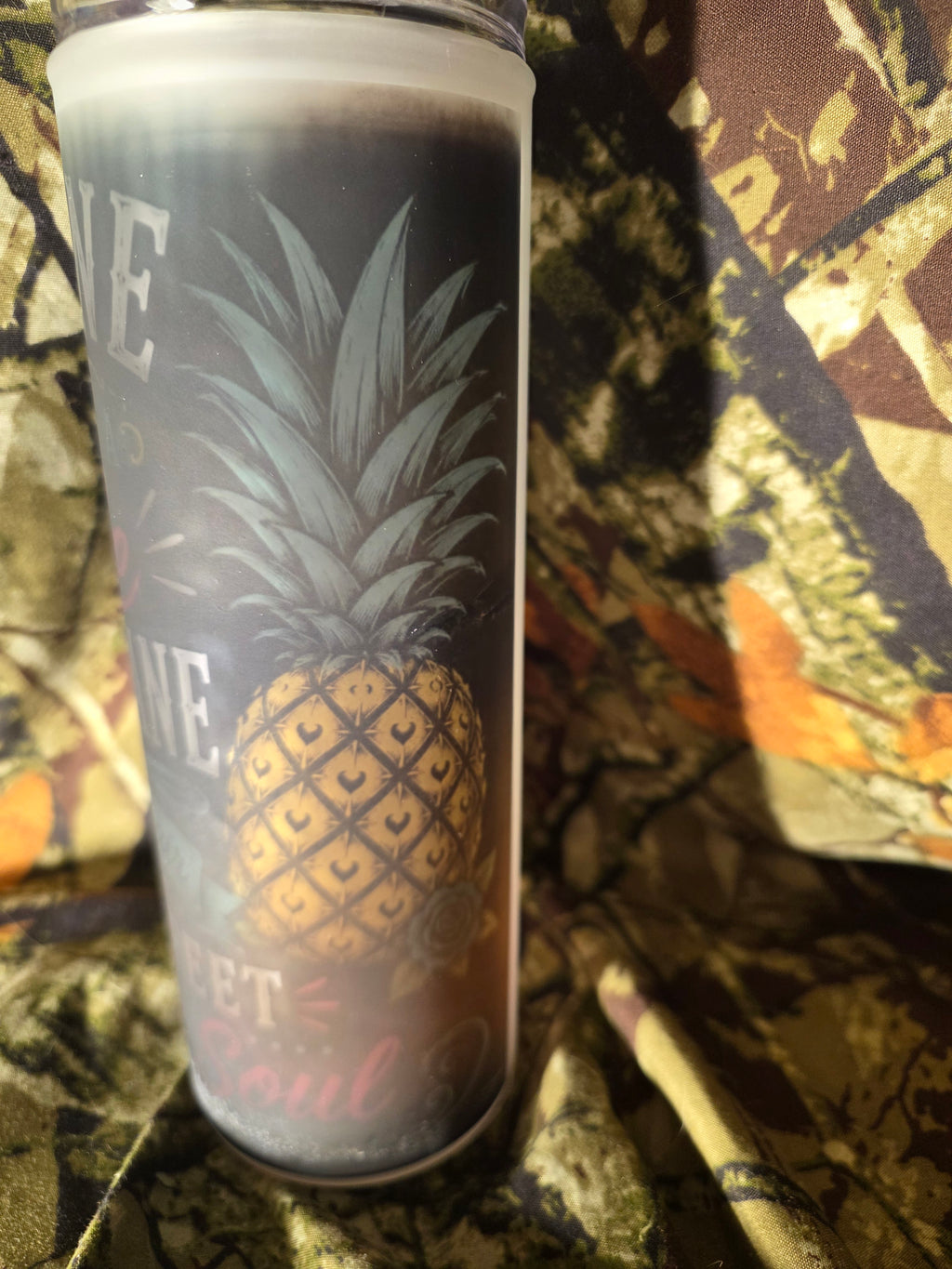 Sunshine Mixed with a Little Hurricane 20 oz Frosted Glass Tumbler